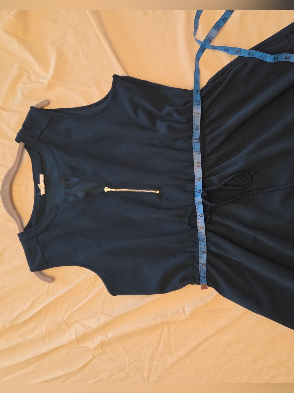 Maurices Teal Sleeveless Drawstring Waist Mini Dress Size XL with Front Zip - Picture 5 of 9